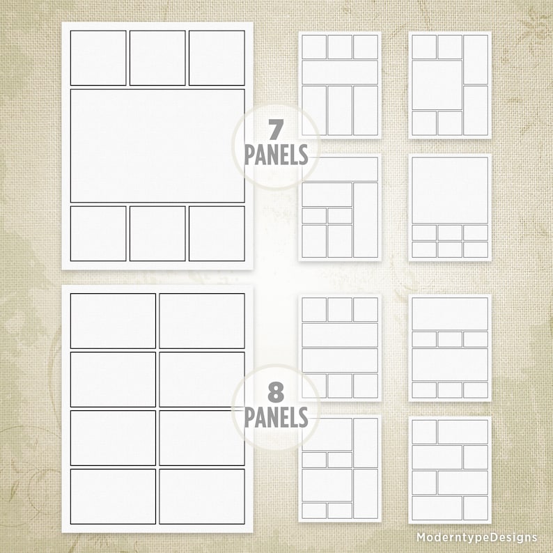Basic Comic Book Panels with 50 Printable Pages, Drawing Strips, Art Box Frames, Digital File, Instant Download, com001 image 5