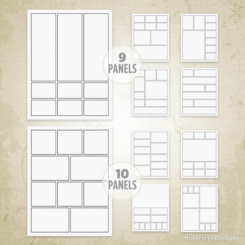 Basic Comic Book Panels with 50 Printable Pages, Drawing Strips, Art Box Frames, Digital File, Instant Download, com001 image 6