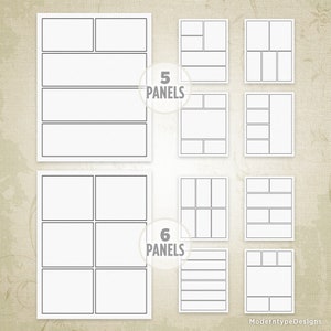 Basic Comic Book Panels with 50 Printable Pages, Drawing Strips, Art Box Frames, Digital File, Instant Download, com001 image 4
