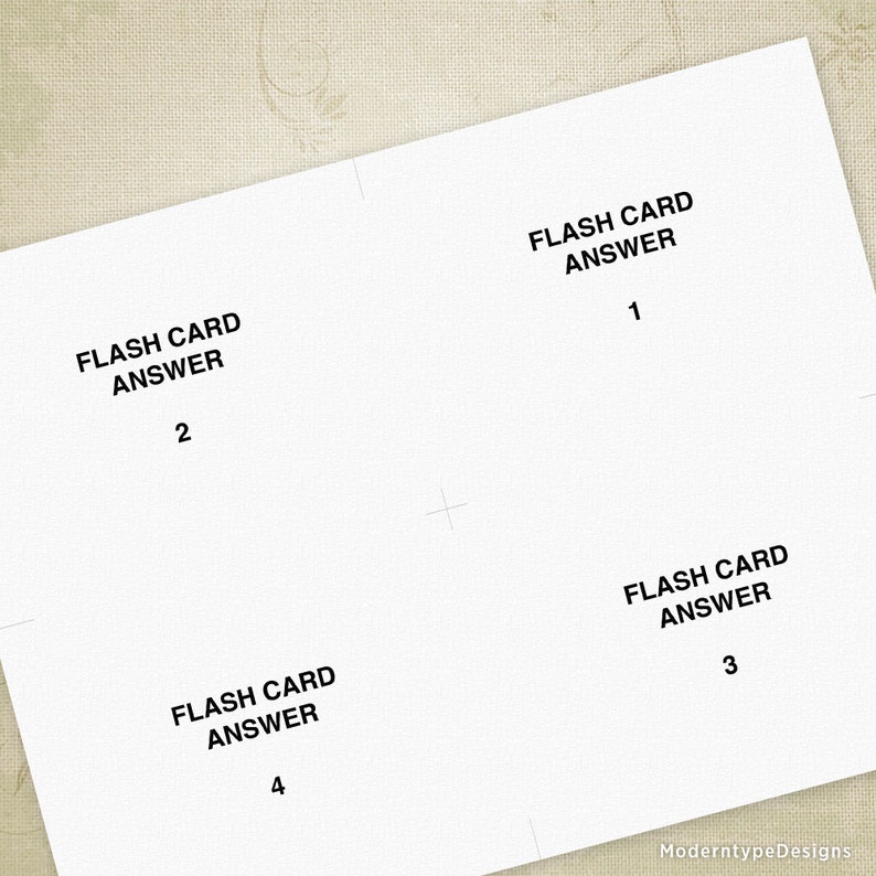 Flash Cards Printable Notecards for Studying Flashcards Etsy