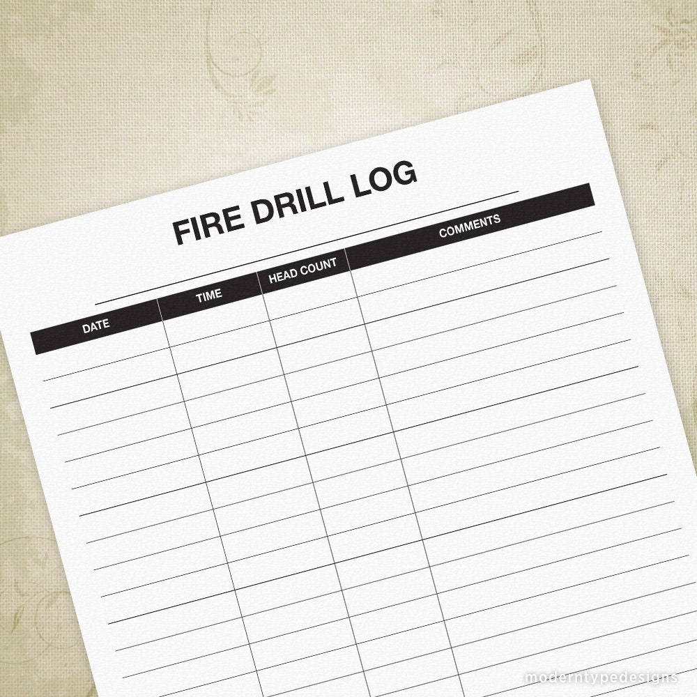 fire drill log for daycare