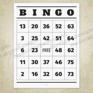 May include: A black and white bingo card with the word "BINGO" at the top and numbers 13, 20, 36, 52, 63, 3, 25, 42, 51, 64, 6, 23, FREE, 48, 62, 11, 30, 37, 46, 75, 2, 16, 32, 60, 73 in the squares.