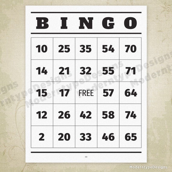 numbered bingo cards printable 100 pages 1 75 random etsy
