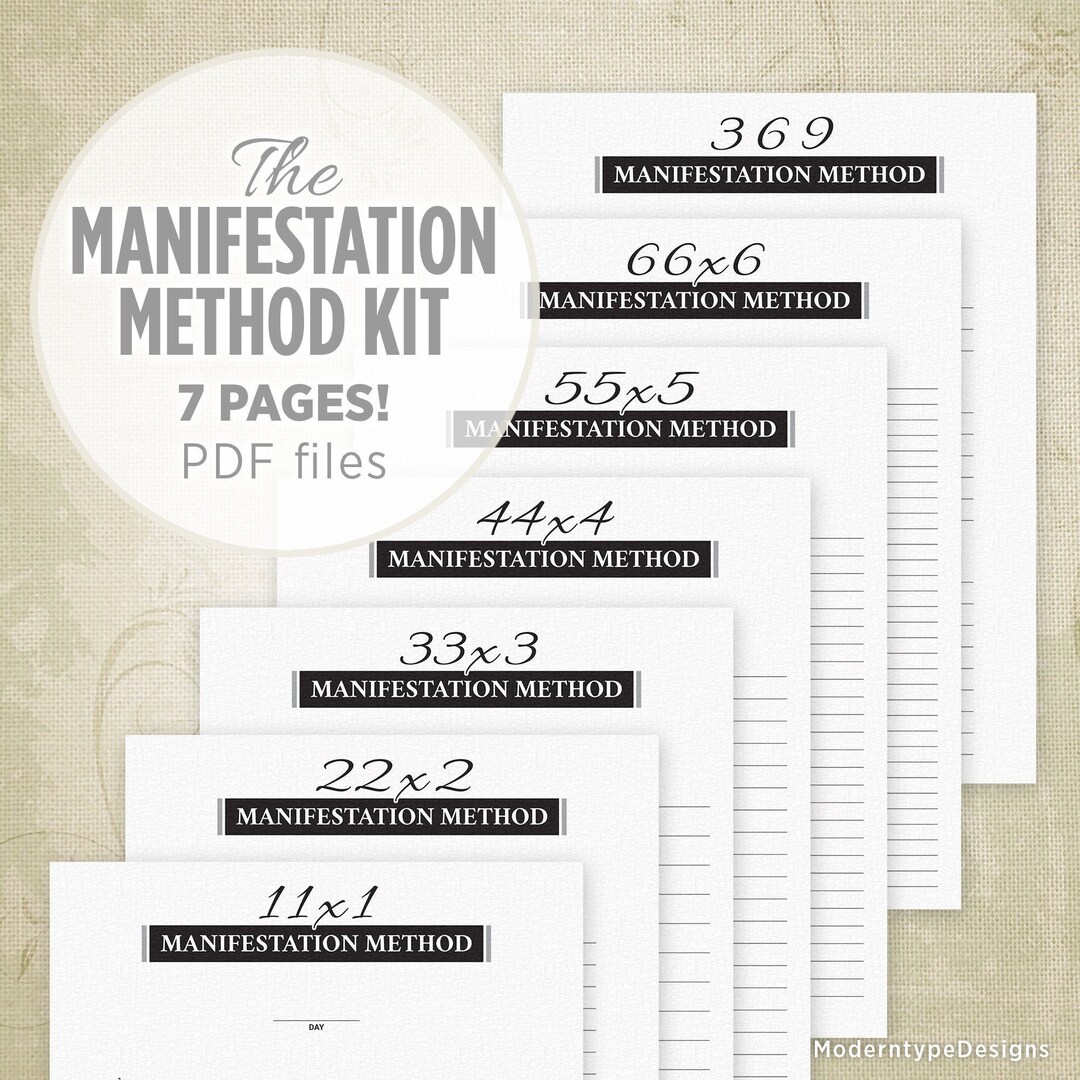 その他 DIMENSION ACT MANIFESTATION OF PROGRESS Manifestation Method Kit Printable, Law of Attraction, 11x1