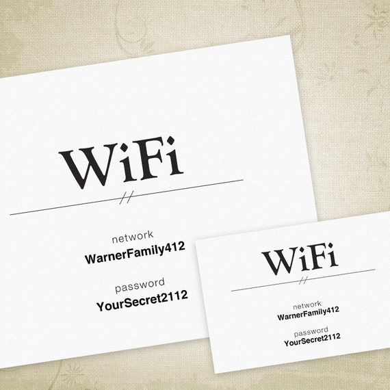 wifi network editable signs