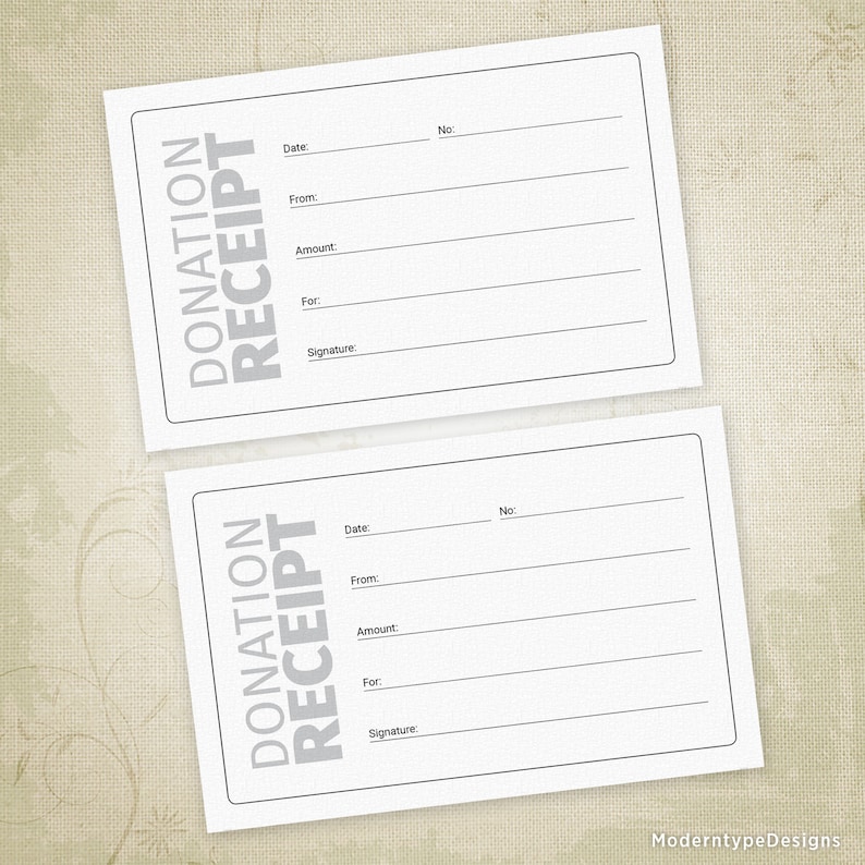Donations Receipt Printable Proof Of Purchase Financial Etsy