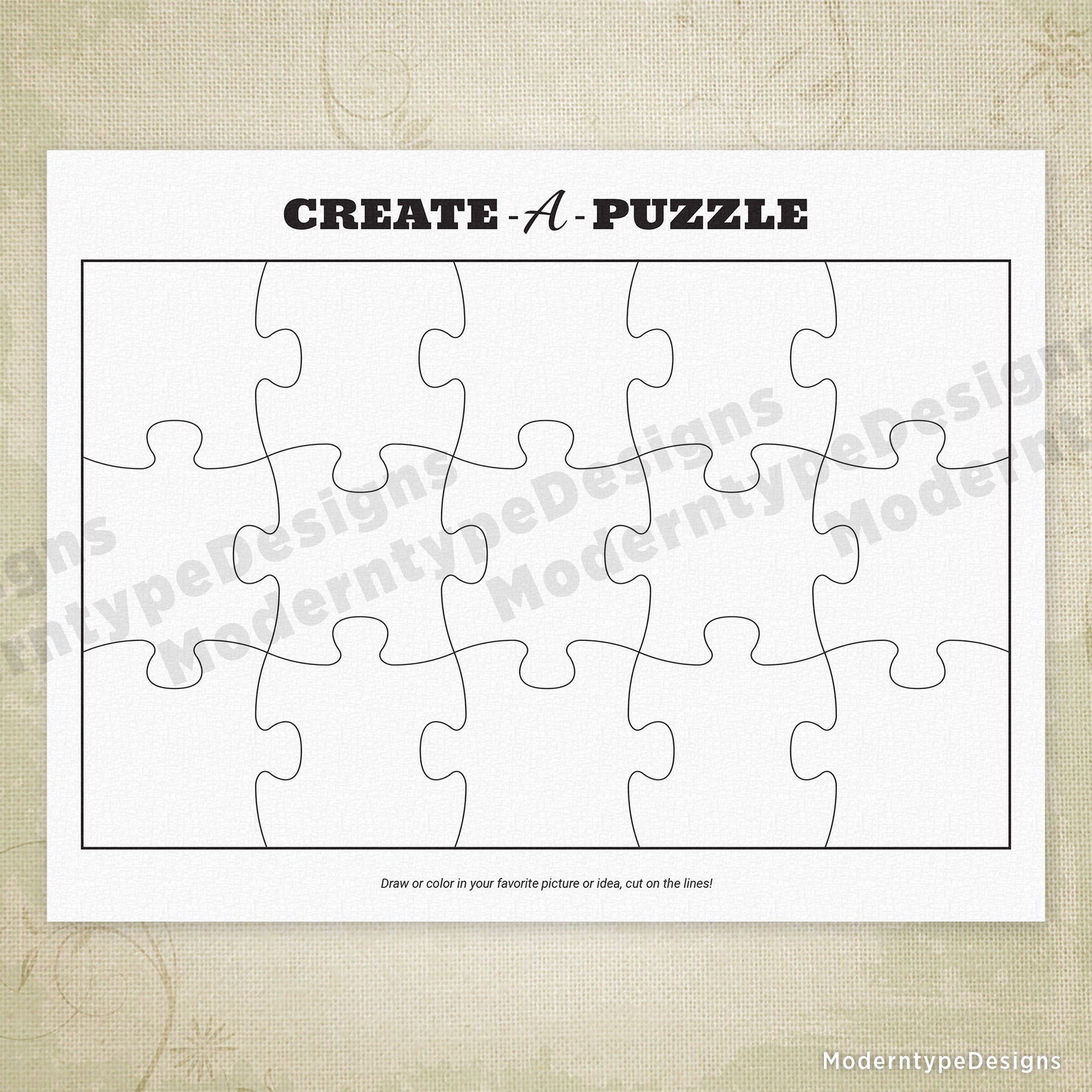 create a puzzle printable diy jigsaw for kids draw and cut