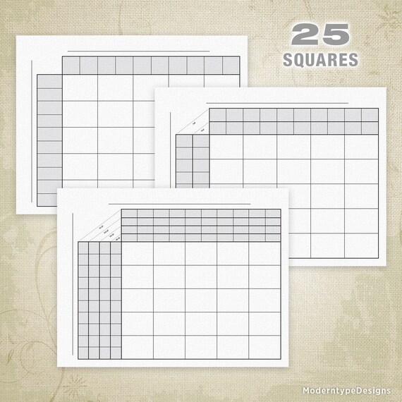 Football Sports Pool Squares Printable 25 50 100 Team - Etsy