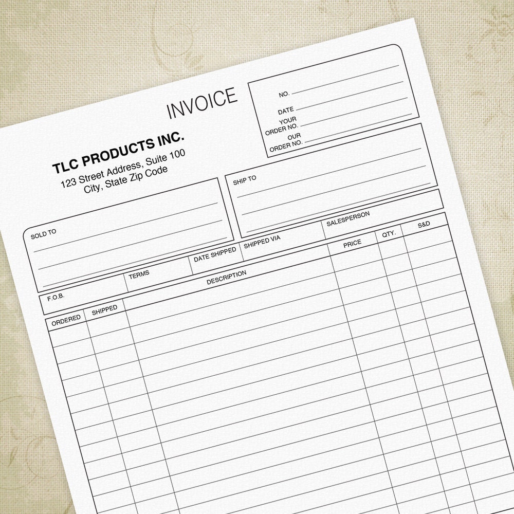 Invoice Printable Form Digital Download Bill Of Sale Sales
