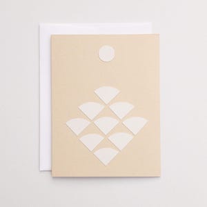 Blank Geometric Card | Hand-Cut Paper Design on Warm Ivory