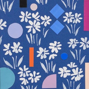 Geometer&#39;s Garden | Original Art Collage of Hand-Painted Florals and Shapes