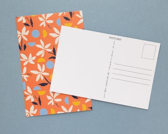 Set of 8 Assorted Postcards - Floral & Geometric Designs