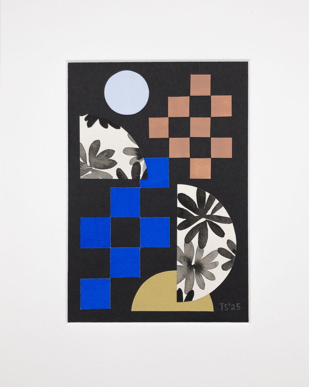 Solstice Collage Solstice Study | Original Art Collage of Hand-painted Florals and ...