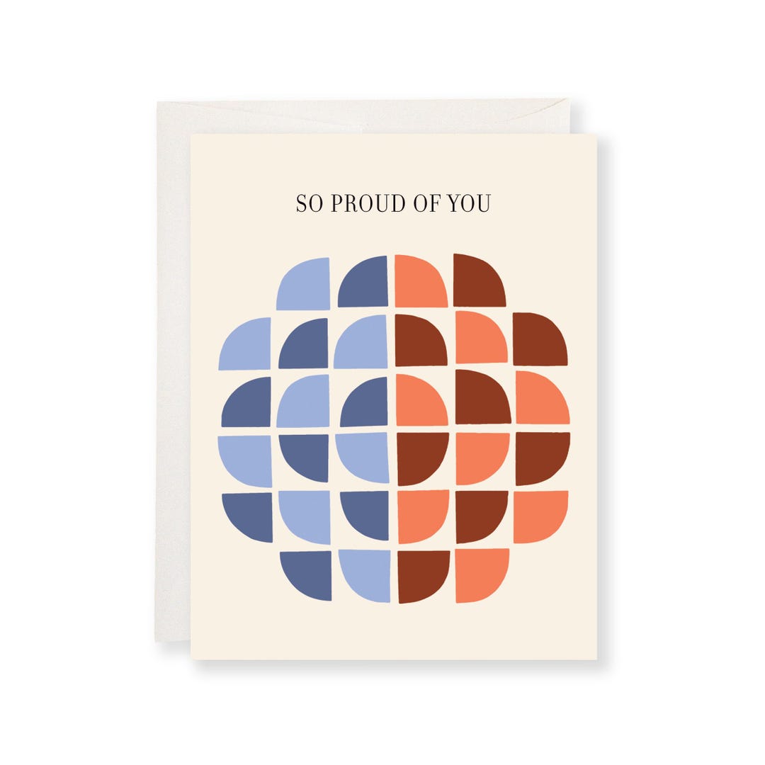 So Proud of You Geometric Bloom Greeting Card - Etsy