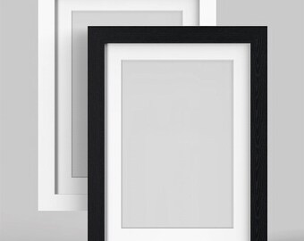 Black or White MODERN Photo Picture Frames with Black, White or Ivory Mounts