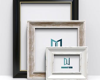 Distressed Shabby Chic Rustic Photo Picture Poster Frames Black White Gold