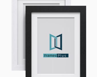 Black or White MODERN Photo Picture Frames with Black, White or Ivory Mounts