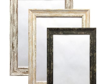 Vintage Distressed Wood Effect Photo Picture Poster Frame Black White Walnut New