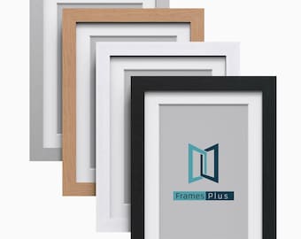 A1 A2 A3 A4 White Black Oak Silver Photo Picture Poster Frames with White Mount