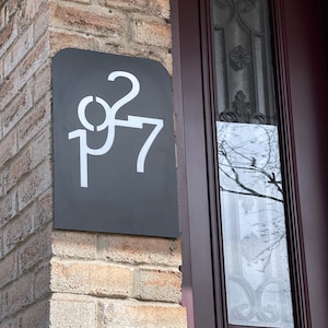Metal Modern, custom unique design House Number Sign | Modern Address Sign | Modern Address | typographical Address Sign | Contemporary Sign