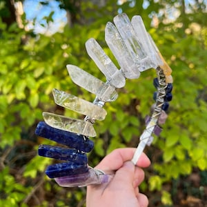 The Dream Worker Witch Crystal Crown (Amethyst Crown, Sodalite Crown, Citrine Crown, Clear Quartz Crown, Mermaid, Queen, Boho, Princess)