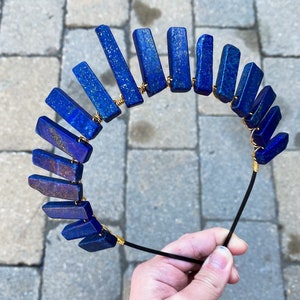The Lapis Lazuli Witch Crystal Crown (Lapis Lazuli Crown, Lapis Lazuli, Bridal, Princess, Cosplay, Mermaid Crown, Wedding, Boho)