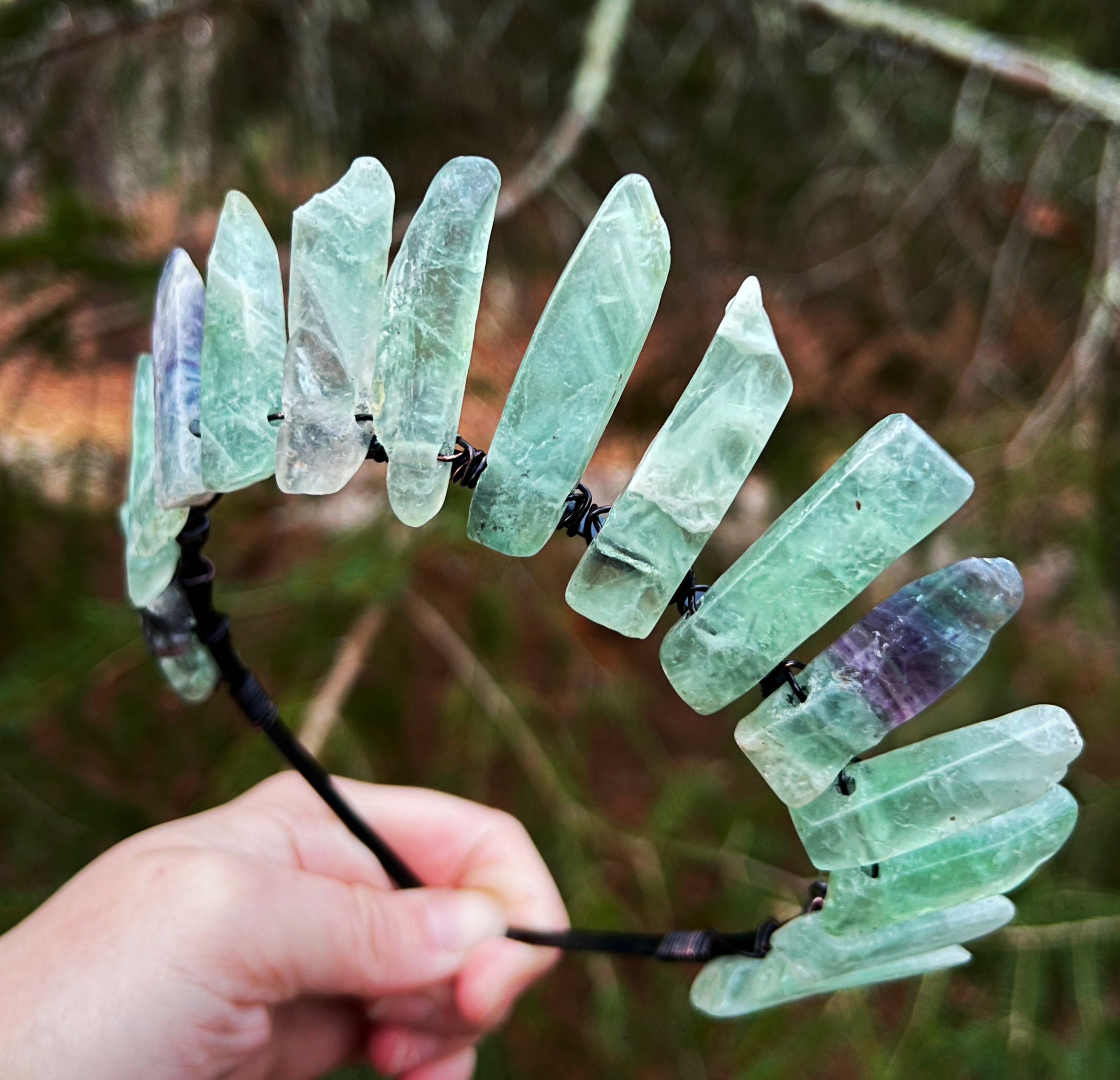 Rainbow Fluorite Crystal Crown: Witch Cosplay Headband - Etsy