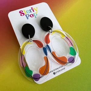 Colour Splash Printed Acrylic Earrings Dangles