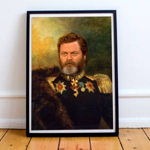 Nick Offerman Classical Painting Photoshop Poster Actor Comedian Parks image 1