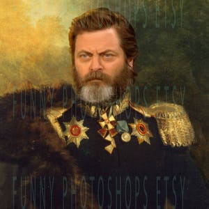 Nick Offerman Classical Painting Photoshop Poster Actor Comedian Parks image 4