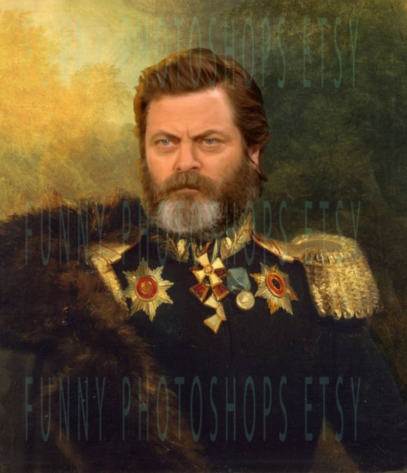 Nick Offerman Classical Painting Photoshop Poster Actor Comedian Parks image 4