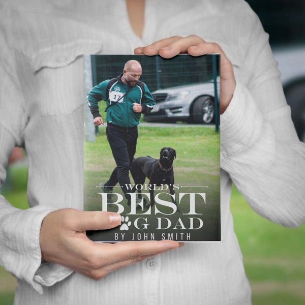 Best Dog Dad, Fake Custom Book Cover, Personalized Gift, Prank, Pet lover Gift, Joke Present