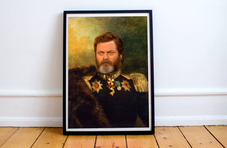 Nick Offerman Classical Painting Photoshop Poster Actor Comedian Parks image 1
