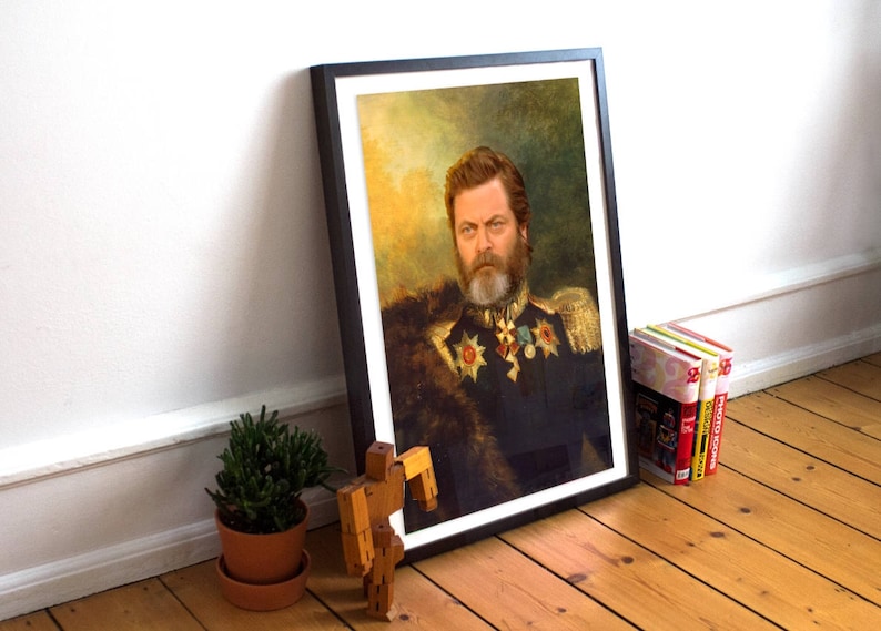 Nick Offerman Classical Painting Photoshop Poster Actor Comedian Parks image 2