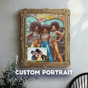 70&#39;s Style Glam Custom Portrait from Photo, Retro Art from Your Photo, Bold & Iconic Vintage, Hippie and Groovy Illustration, Gifts for Her