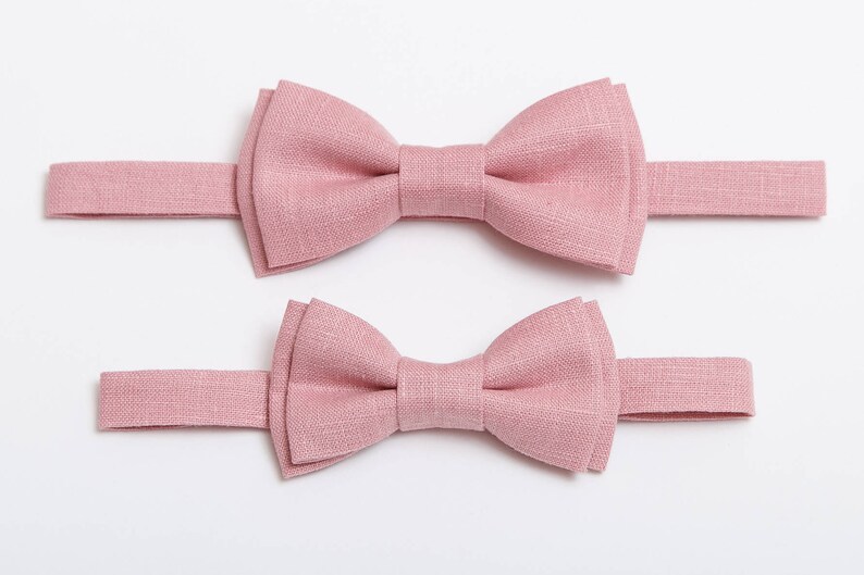 Bow tie for man Dusty Pink bow tie Linen bow tie Mens bow tie Etsy