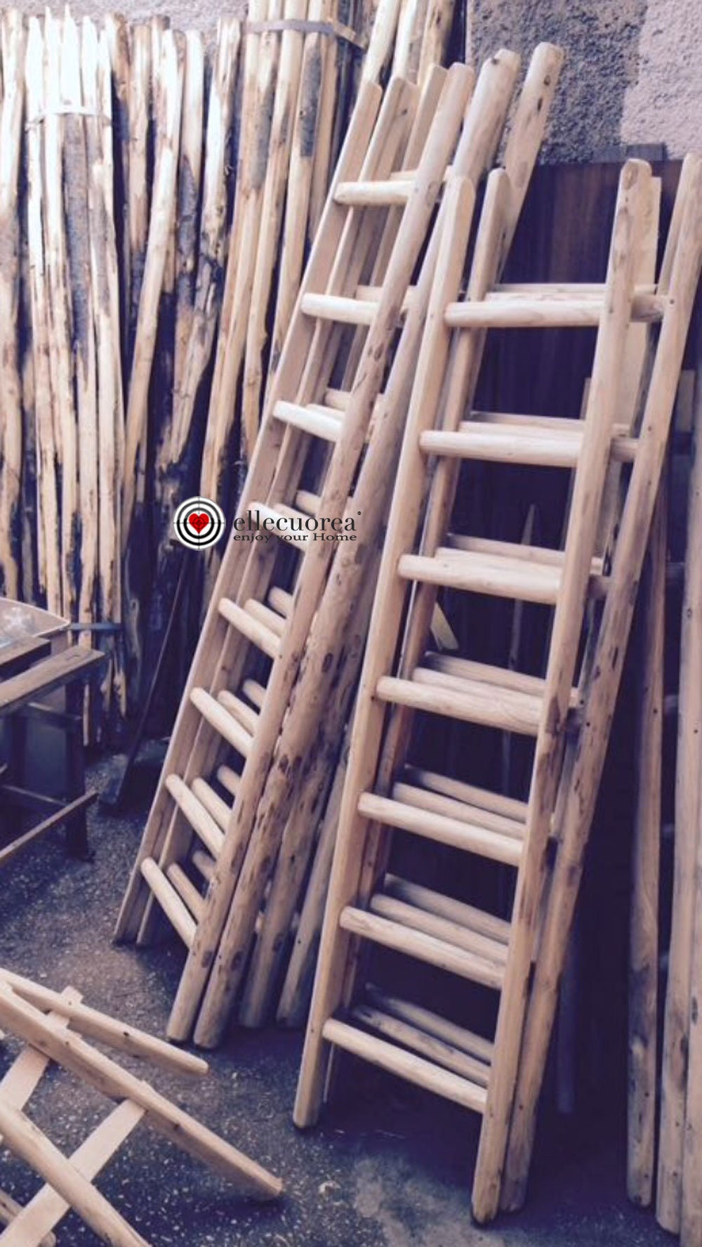  GAOYH Escalera de ropa, escalera de toalla de bambú, 4 rieles  de bambú, escalera de ropa con ganchos de latón y pies antideslizantes,  toallero decorativo de bambú : Todo lo demás