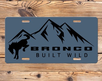 Bronco Built Wild License Plate | Blue