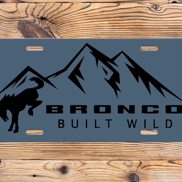 Bronco Built Wild License Plate | Blue