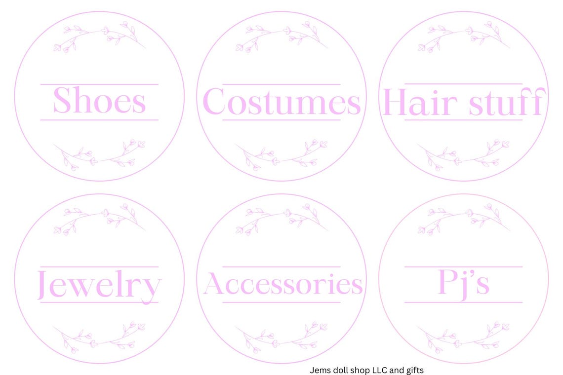 Pink Work Order Labels Pink Doll Organization Labels - Etsy