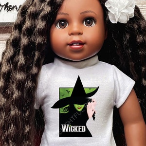 Green wicked witch Graphic Tee 18 inch dolls like American girl my life doll