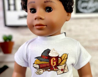 Red wizard house acceptance letter inspired Graphic Tee 18 inch dolls like fits most 18 inch dolls
