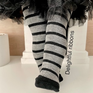 Black and grey stripe tights for 18 inch dolls like American girl Our generation My life dolls