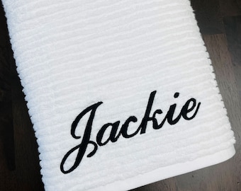 Custom Towel Embroidered Name - Personalized gift - Housewarming gift - Anniversary keepsake - Wedding present - Mothers day gift