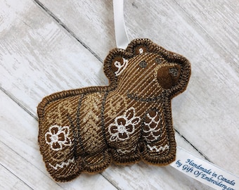 Bear Holiday Ornament - Mommy Bear decoration - Personalized bear felt ornament - Woodland bear - Birthday gift - Mothers day gift