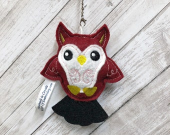 Owl stuffie keychain ornament - Embroidered stuffed key ring  - Gift for owl lovers  - Mothers day gift