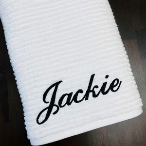 Custom Embroidered Name Towel: Personalized 100% Cotton Terry Gift