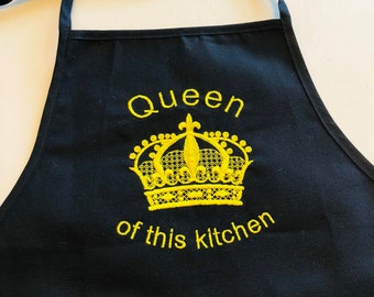 Queen of Kitchen Apron - Personalized Adult Apron - Gift for cook - Custom gift for her - Mothers day gift