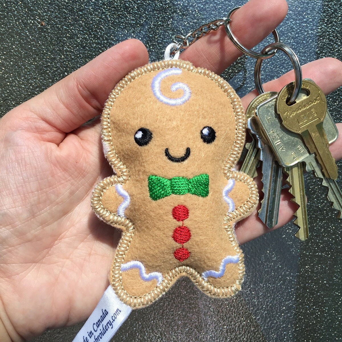 Gingerbread Man Keychain Felt Xmas key chain Stocking Etsy España