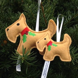 Dog Holiday Ornament - Golden Scottish Terrier decoration - Personalized gift - Gift for dog lovers  - Stocking stuffers - Mothers day gift